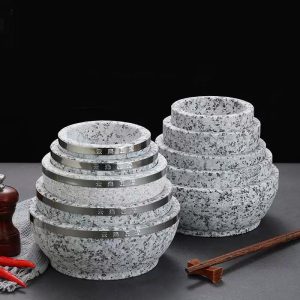 Thố đá giữ nóng, tô đá nấu phở đầy đủ các size - 16cm, 18cm, 20cm