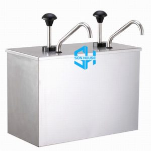 Hộp inox bơm tương cà tương ớt 2 vòi dung tích 4 lít
